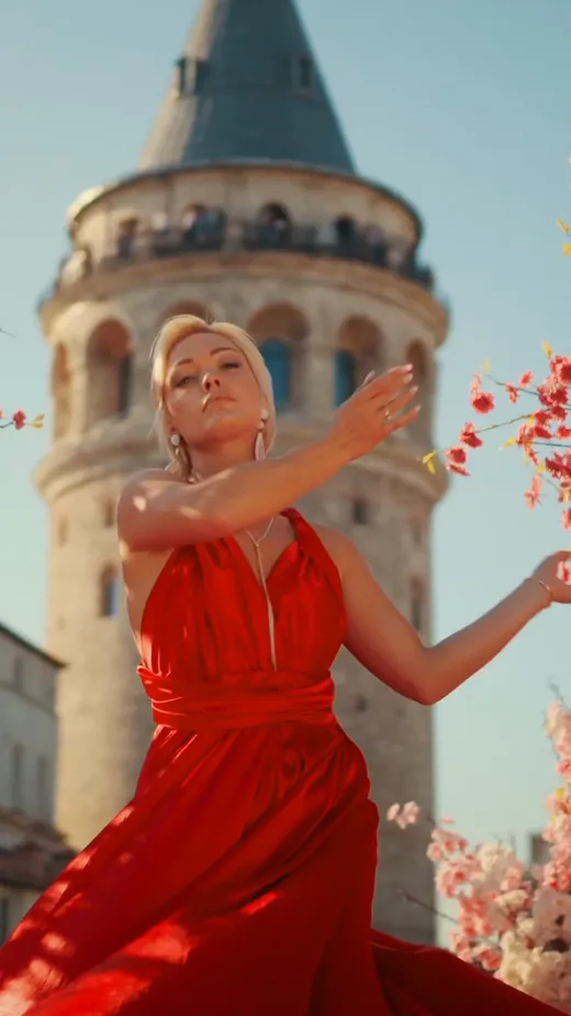 Behind the scenes flying dress filmproduktion i Istanbul